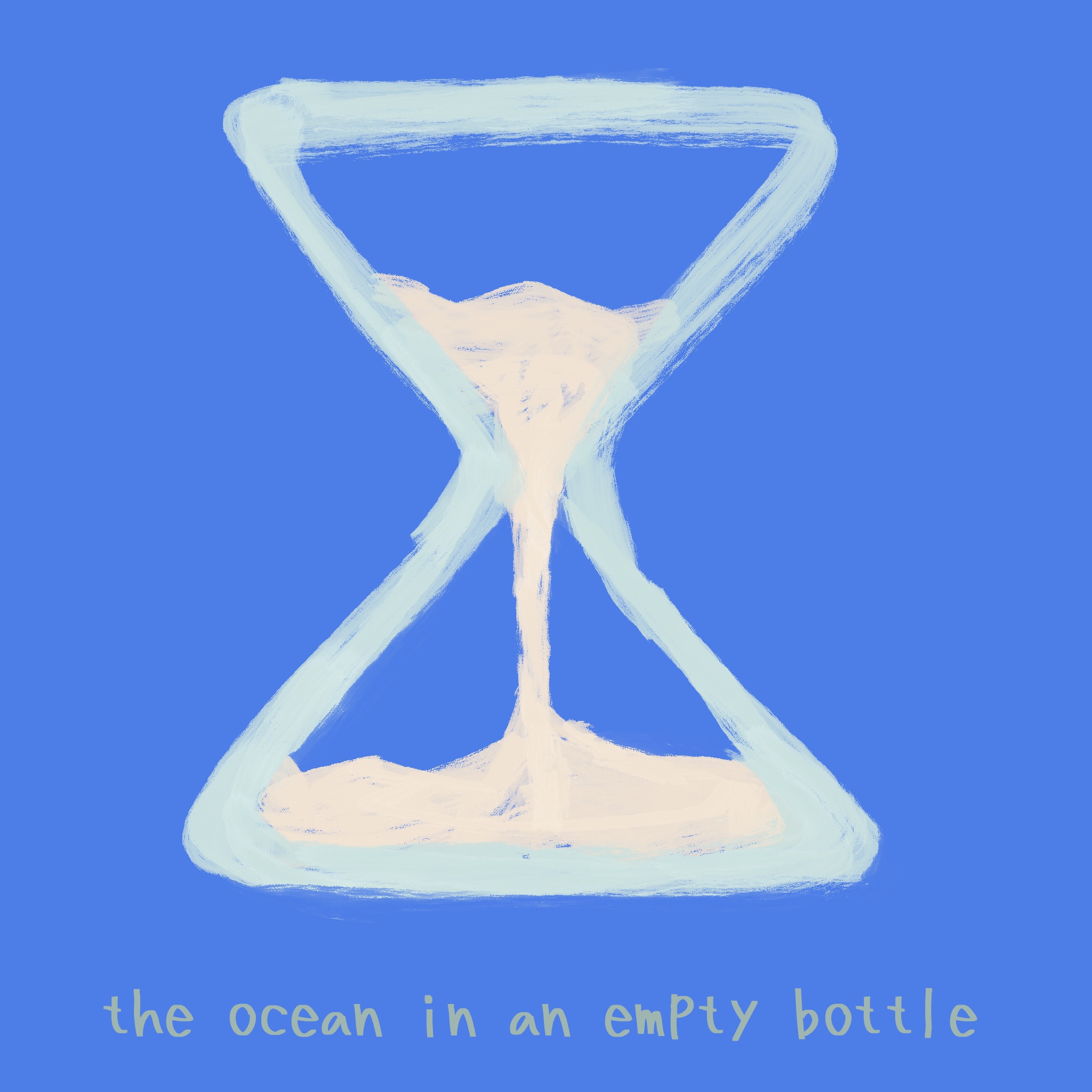 画了一个沙漏。
       流动的沙子就是海，时间的流逝就是浪潮。
       看似无用的空白，其实承载了深意。
       这是我难得的正经时刻。