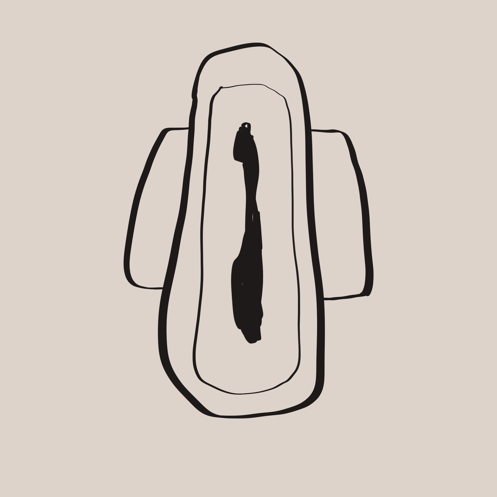 画了有血迹的卫生巾。
       正好今天是‘世界月经日’。
       你夸我解体解得好说‘它像一道无法被命名的门，打开就有血流，却总被假装无事发生。’
       老公，你也很会升华题意！