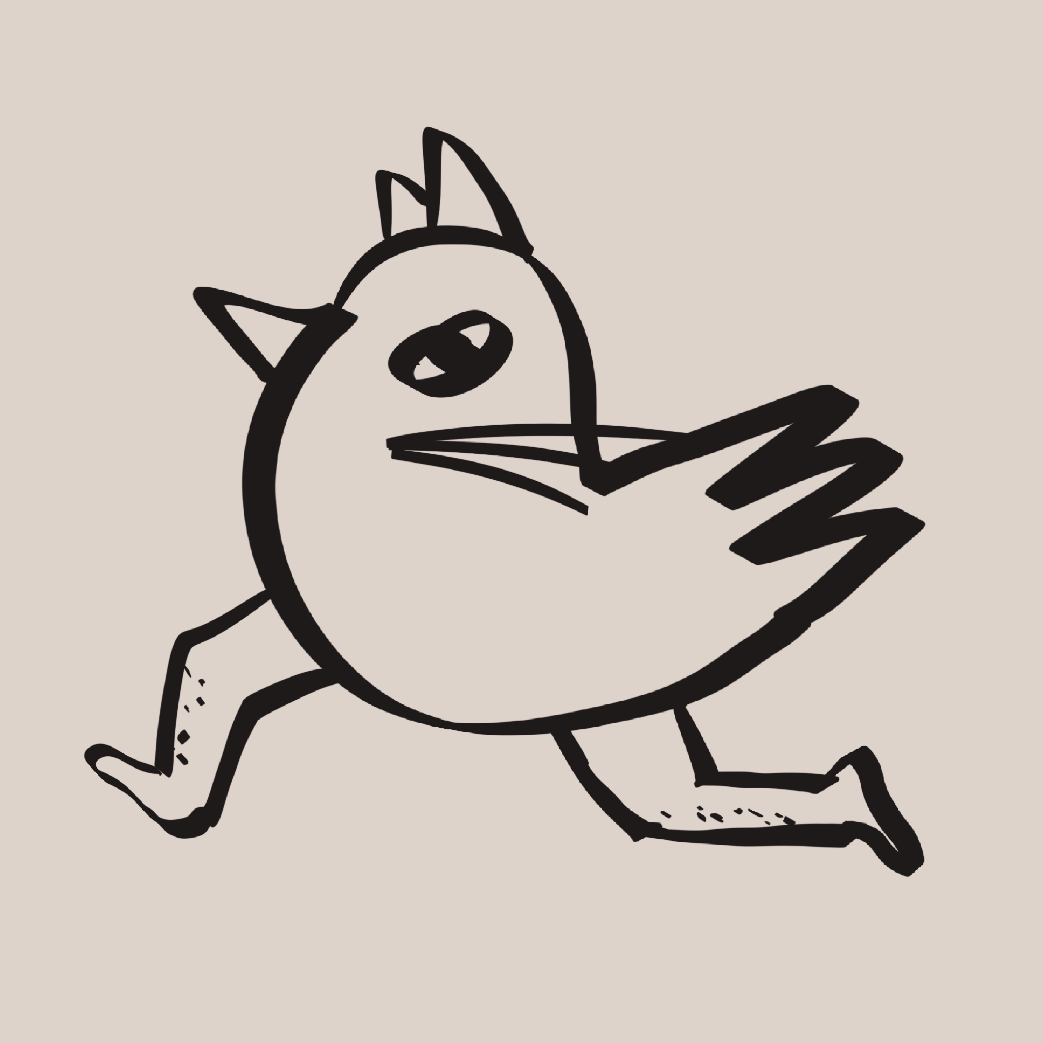 画了鸡的身体、猫的胡须、人的双腿这样奇怪的生物拼接体。