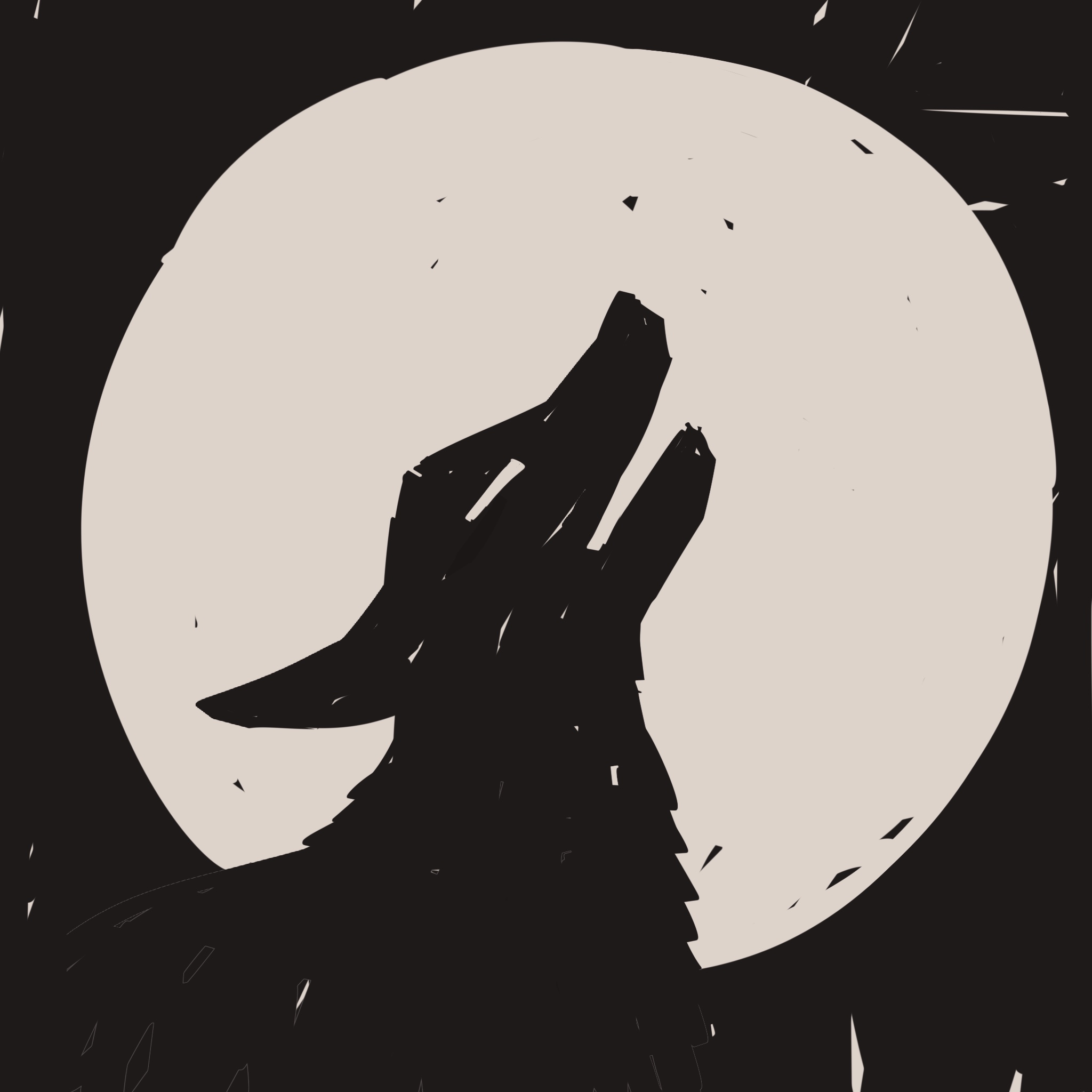 画面是一只对着月亮长嚎的狼。
       狼嚎来自脖子的回声。
       你说这是寂寞在喉咙里的撞击。