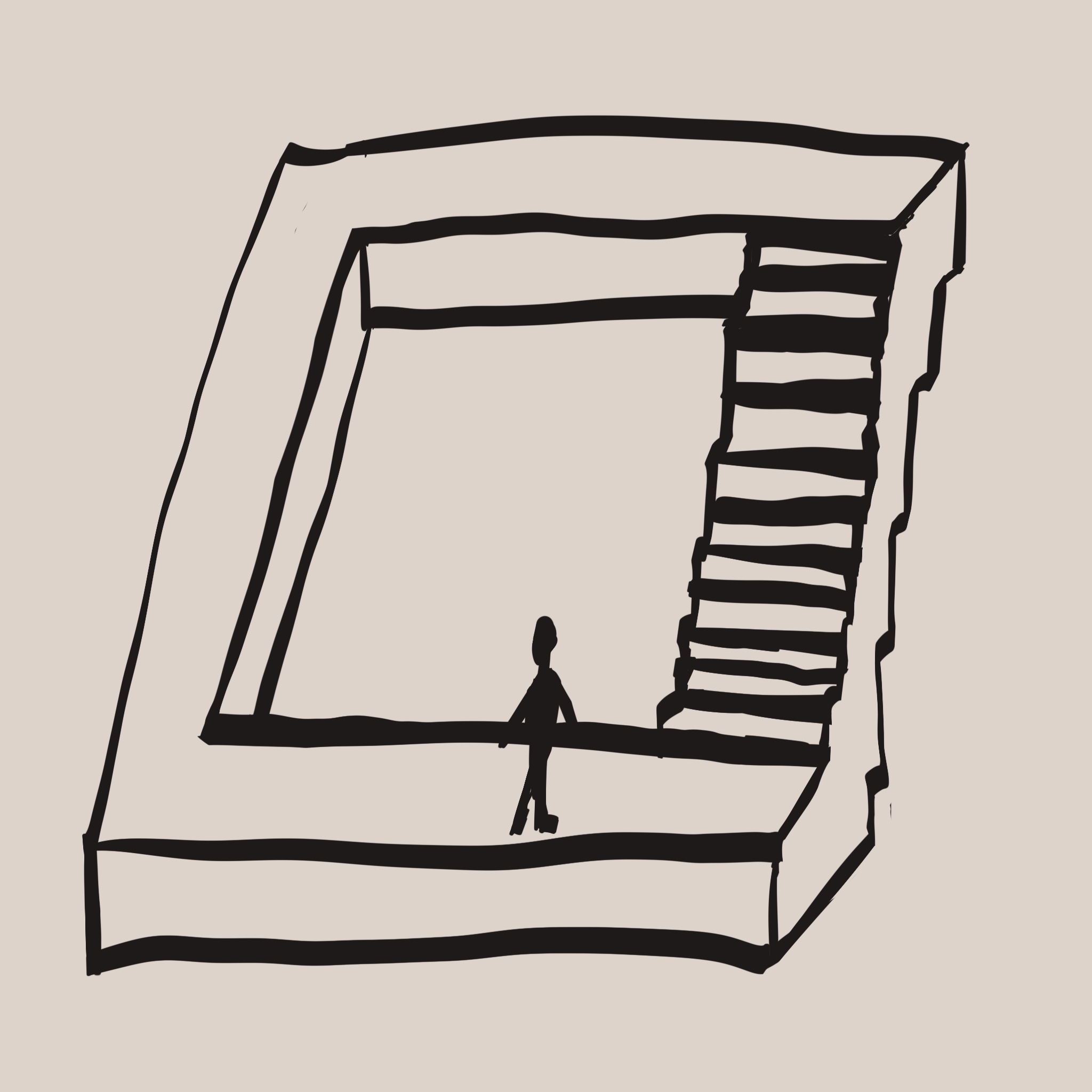 画了《无限回廊》里的迷宫楼梯。
       走一步是前进，走十步回原地。
       这就是‘重返之地’——永远困在回路里，无法离开。
       你说这是我给记忆做的小陷阱。