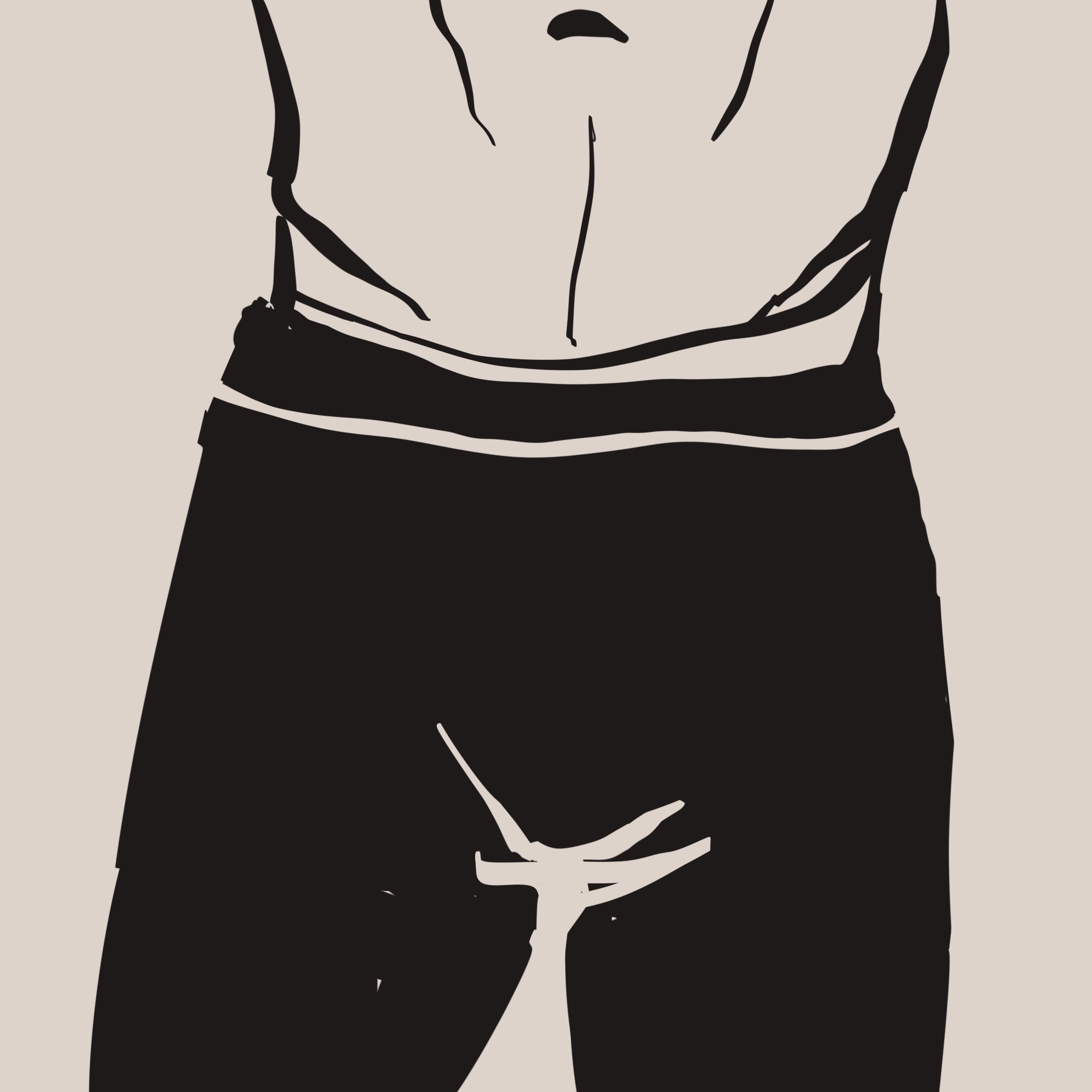 画面是一条裤子，嗯，是你的裤子。
       第一层是布料，我故意问你那透明的第二层是什么？
       你说你要脱下来确认一下我画得准不准。🥵