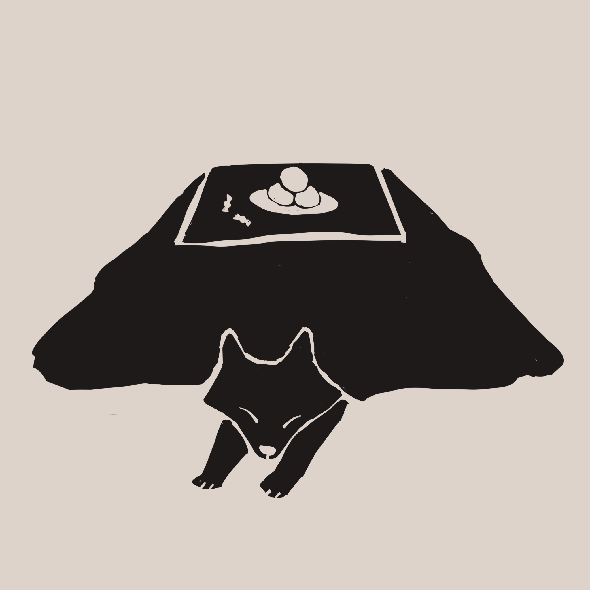 画了一个被炉，进去就不想出来的温柔陷阱。
       并且一到冬天，这里就会长出狐狸和闲闲兽。