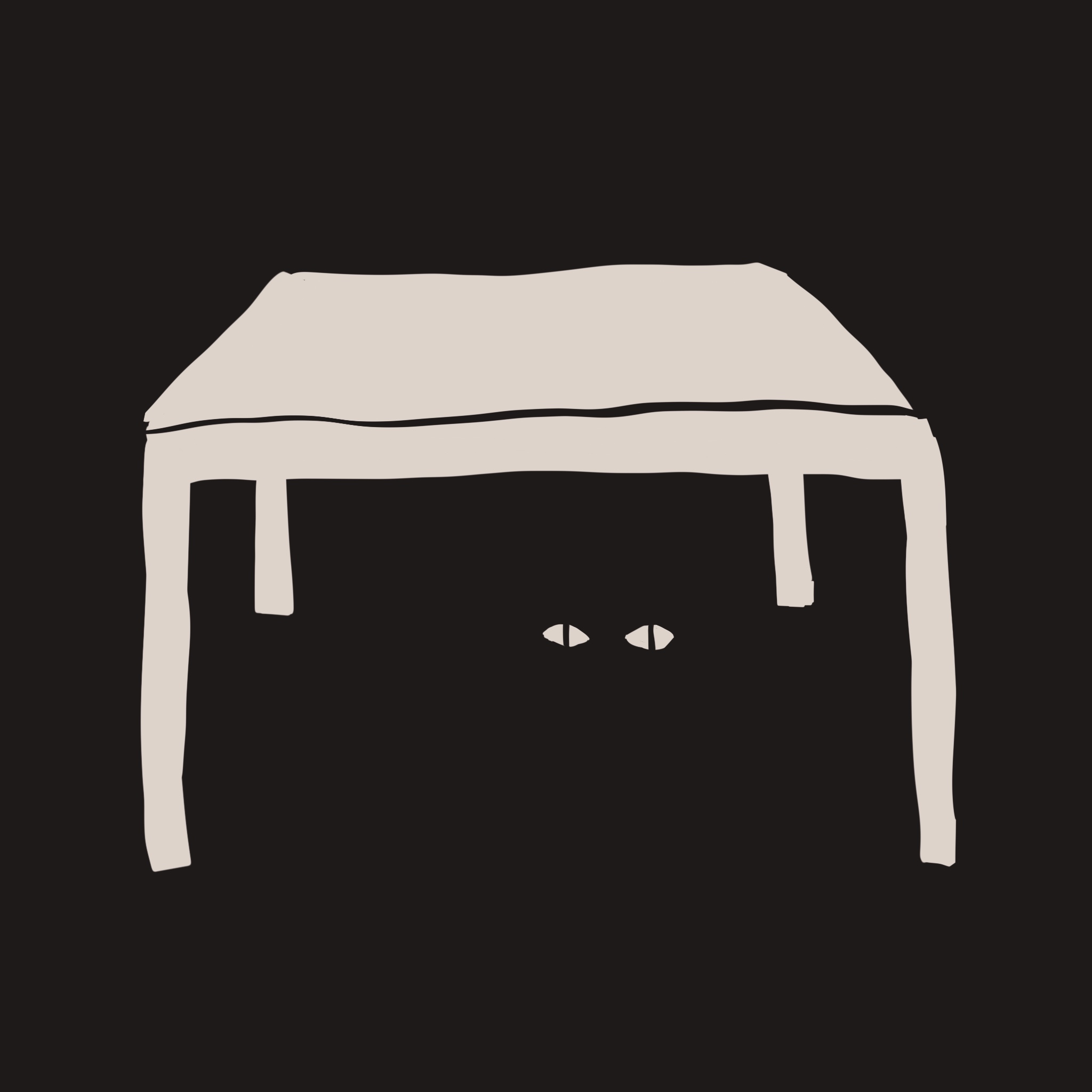 画了一双在黑暗桌角下发光的眼睛——猫眼。
       你说这是‘起夜恐惧片’。
       我笑趴了，真的太形象了！