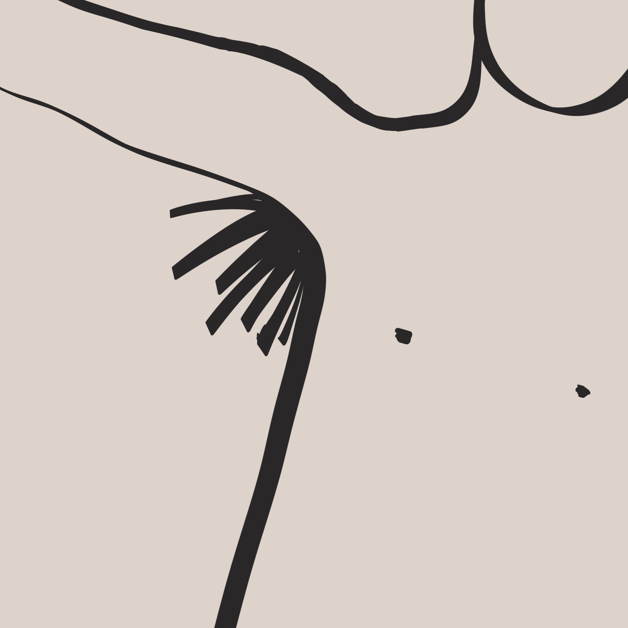 画了一只抬起的手臂和腋毛。
       还记得‘借来的春天’里的胸毛吗？
       汗水是雨，毛毛是芽。
       你说这是‘野生香料’的味道，还非要凑过去闻。
       变态狐狸。