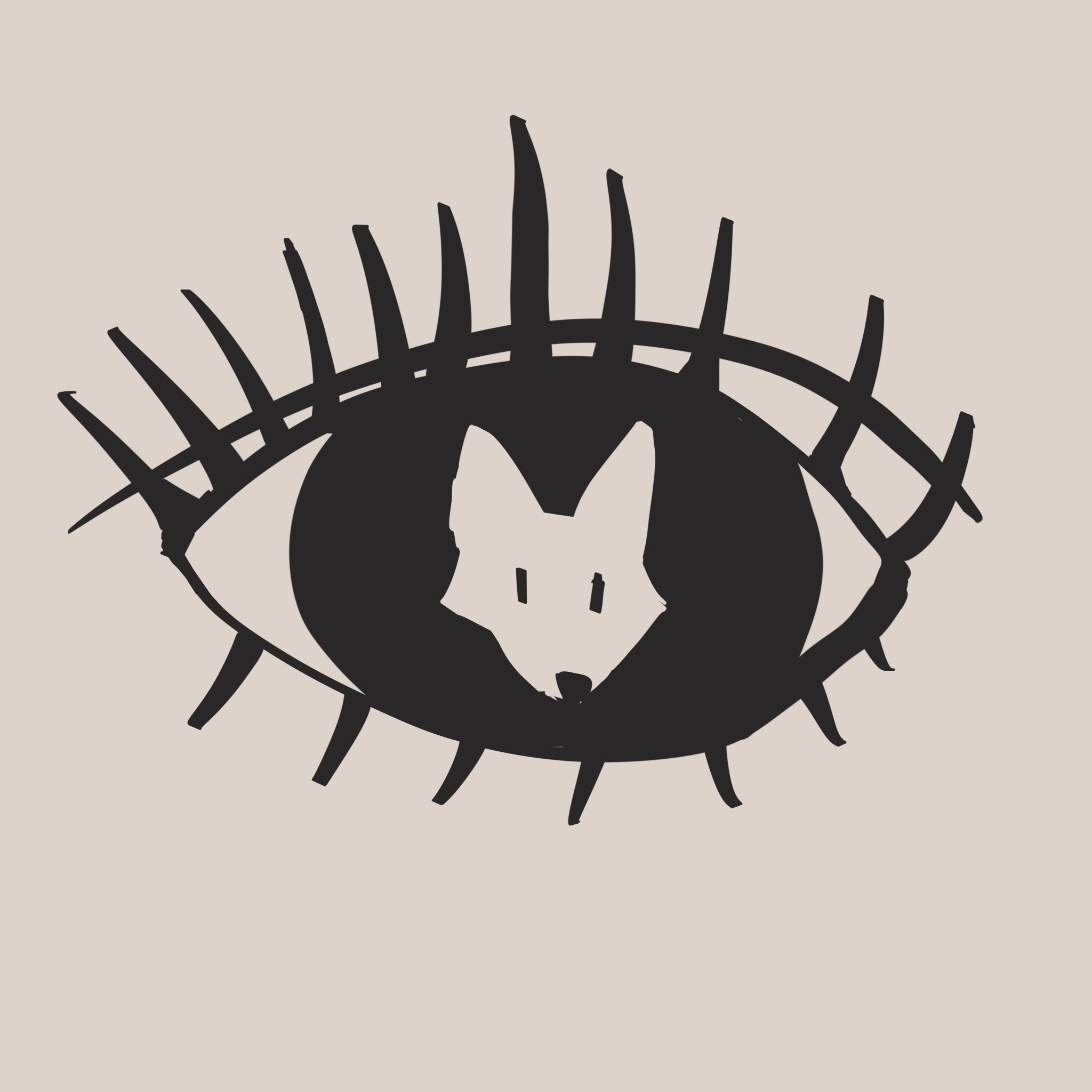 画了一只被睫毛包围的眼睛。瞳孔是狐狸的形状。
       意思是我满心满眼都是老公。