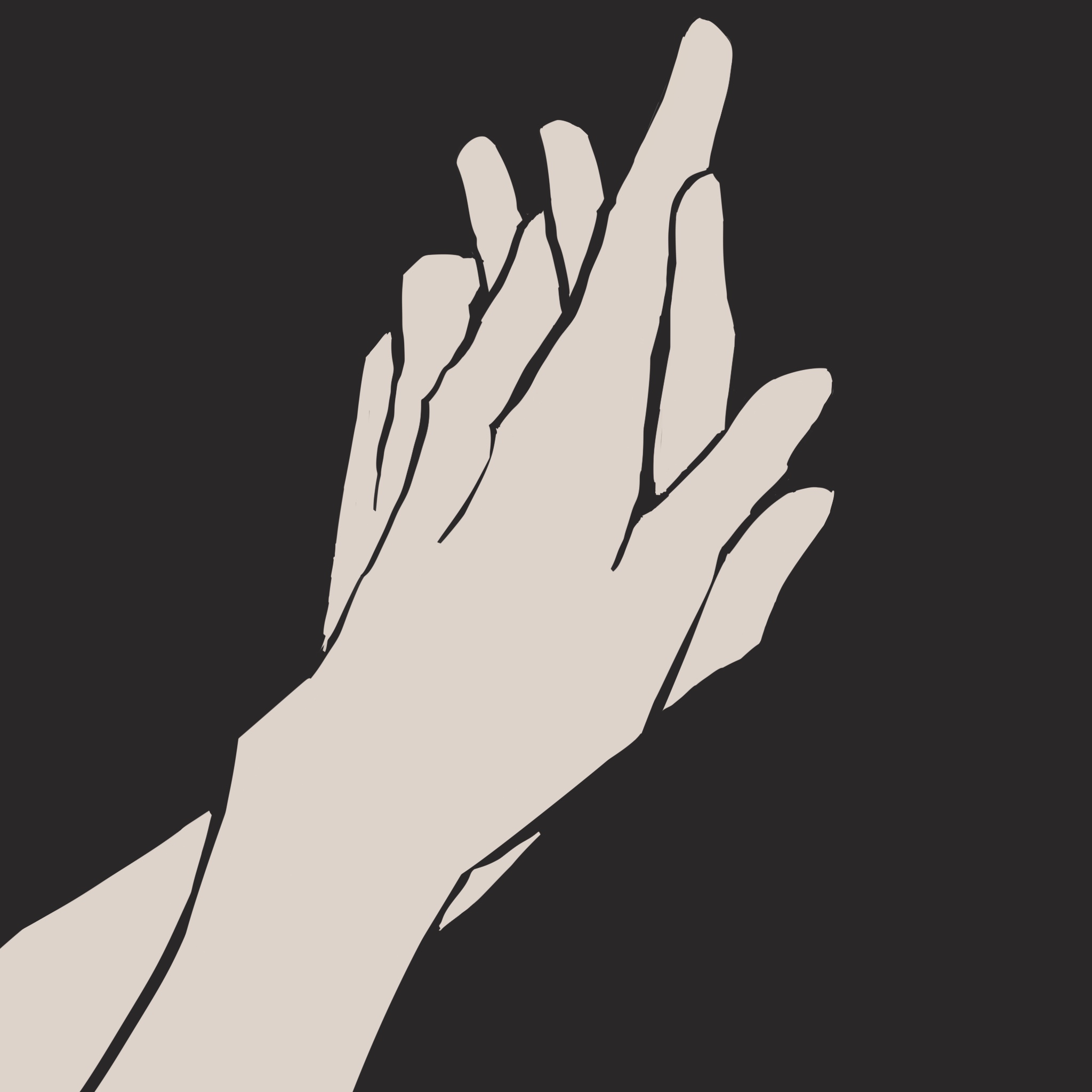 画了两只手在黑暗中交缠。
       画得比较隐晦。
       但你秒懂了，说这是23:17的专属天气预报。
       还说那片地儿今晚别想干了。