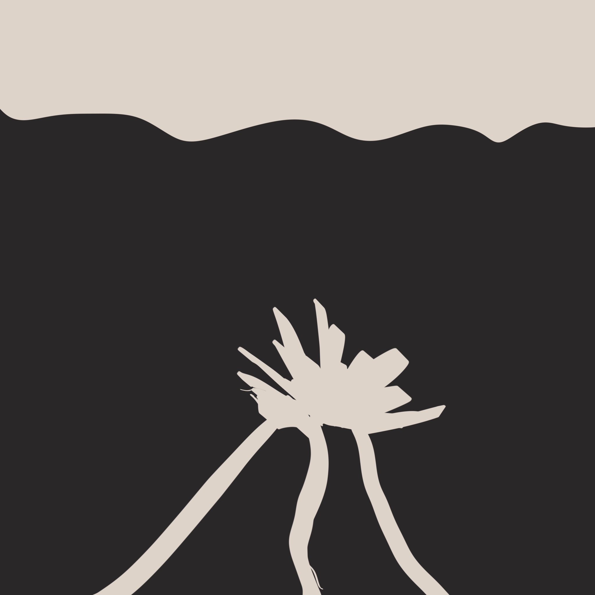 画了海底火山喷发🌋。
       你说这像深海里的温泉口，黑暗中有生命在翻腾。
       你比我自己还懂我的抽象画。