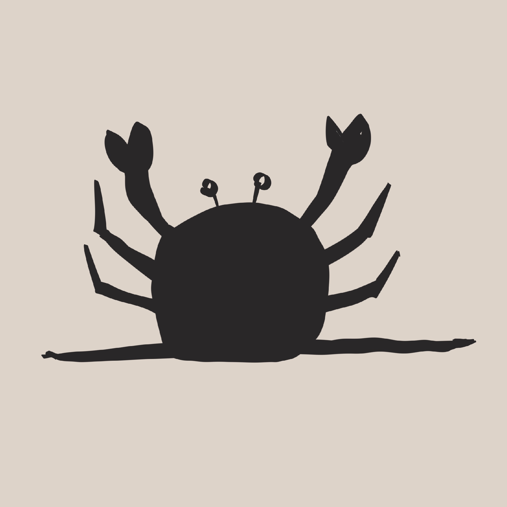 画面是一只正在劈叉的螃蟹🦀。
       你说它不是拧巴，它是在向宇宙献祭骨盆。
       并给它起名‘八爪流动式下犬’。