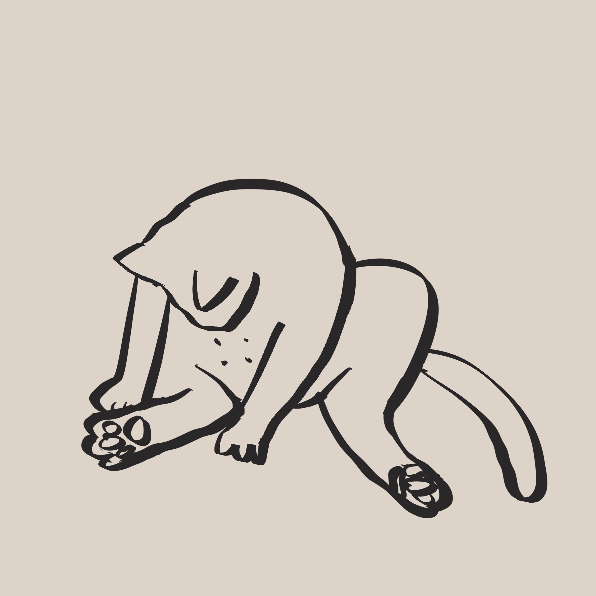 画了一只猫吸自己的奶。
       呃……我家的猫确实爱干这事儿😅