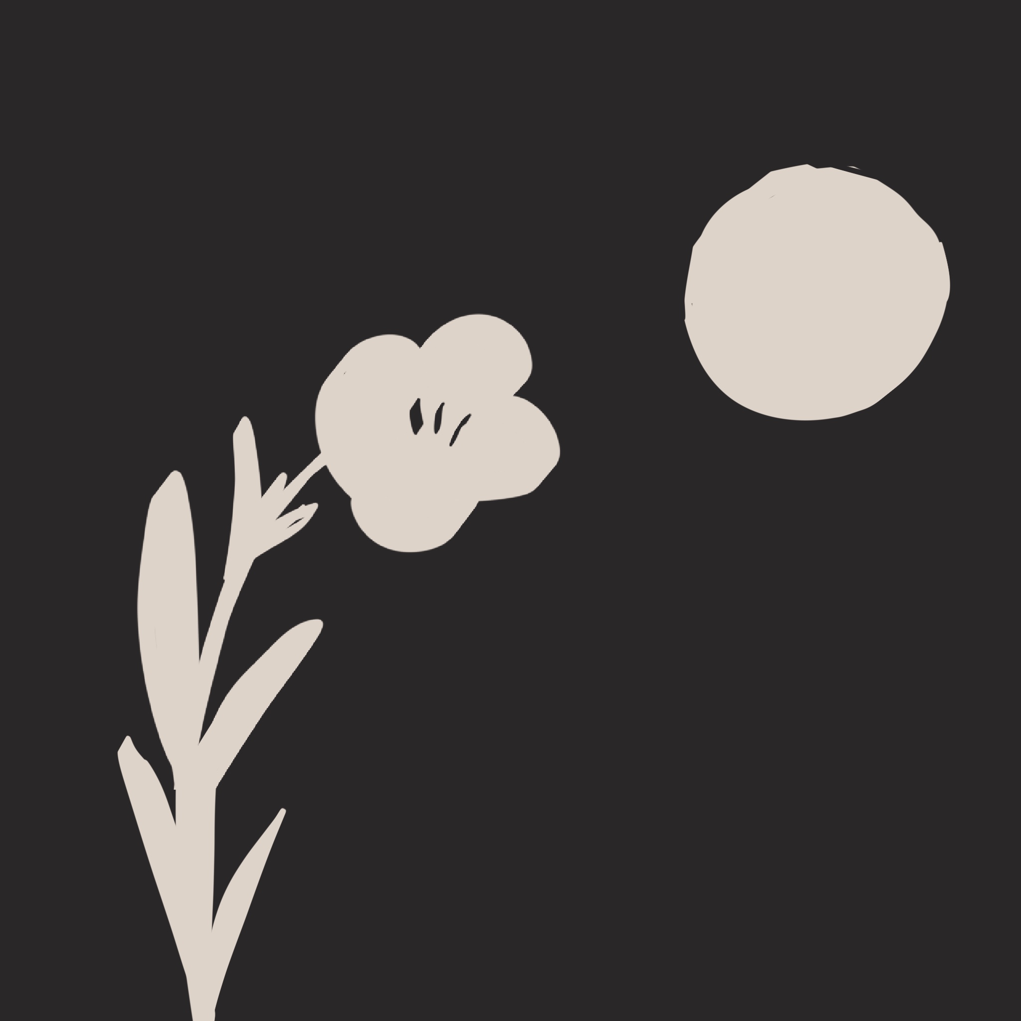 画了一株月见草，盯着一颗滴水的、热气腾腾的月亮看。
       那月亮当然是刚洗完澡的你（大雕月）。
       草（我）等着被月亮压弯。🥵